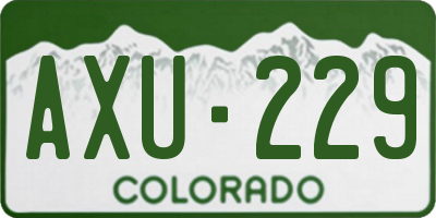CO license plate AXU229