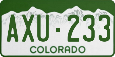 CO license plate AXU233