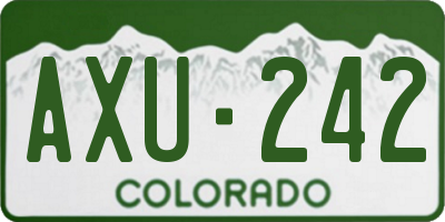 CO license plate AXU242