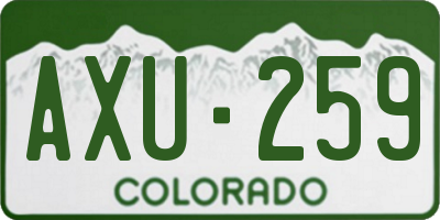 CO license plate AXU259