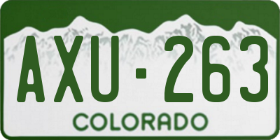 CO license plate AXU263