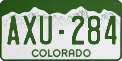 CO license plate AXU284