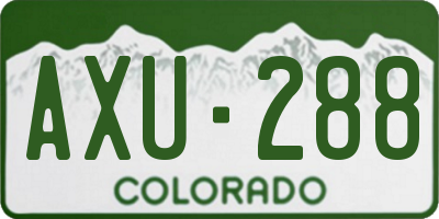 CO license plate AXU288