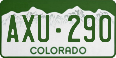 CO license plate AXU290