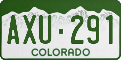 CO license plate AXU291