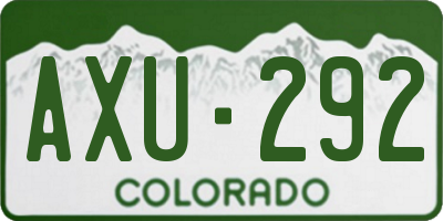 CO license plate AXU292