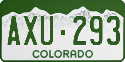 CO license plate AXU293