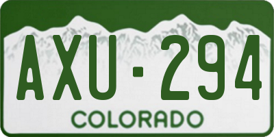 CO license plate AXU294