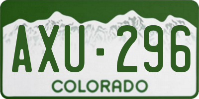 CO license plate AXU296
