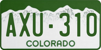 CO license plate AXU310