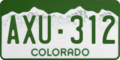 CO license plate AXU312