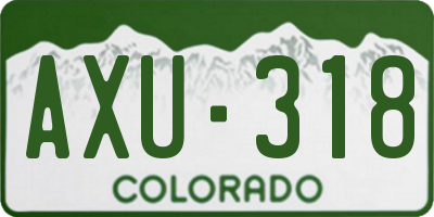 CO license plate AXU318