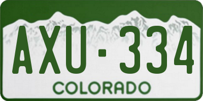 CO license plate AXU334