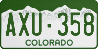 CO license plate AXU358