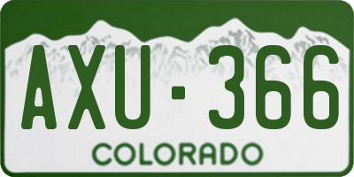 CO license plate AXU366