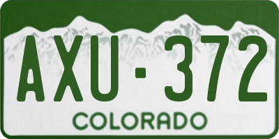 CO license plate AXU372