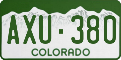 CO license plate AXU380