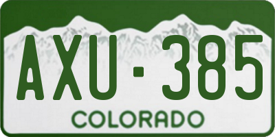 CO license plate AXU385