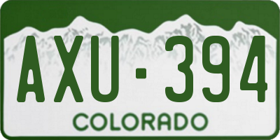 CO license plate AXU394