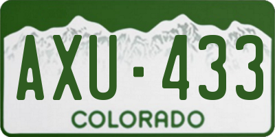 CO license plate AXU433