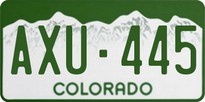 CO license plate AXU445