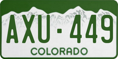 CO license plate AXU449