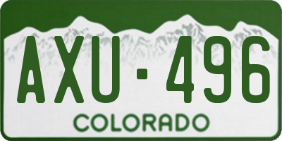 CO license plate AXU496
