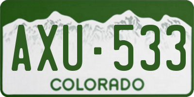 CO license plate AXU533