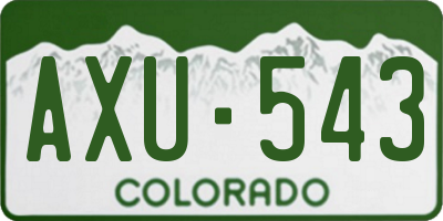 CO license plate AXU543