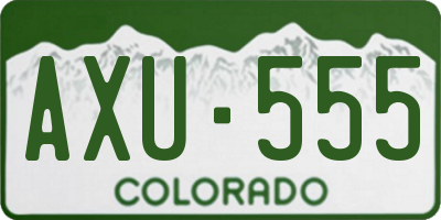 CO license plate AXU555