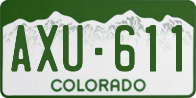 CO license plate AXU611
