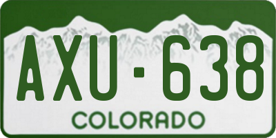 CO license plate AXU638