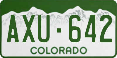 CO license plate AXU642