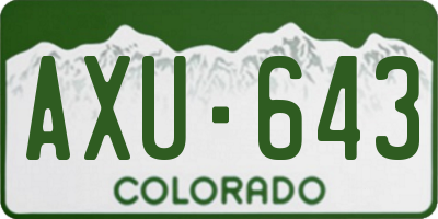 CO license plate AXU643