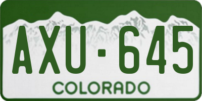 CO license plate AXU645