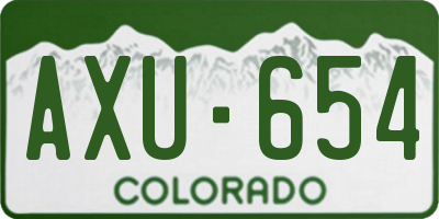 CO license plate AXU654
