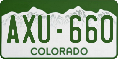 CO license plate AXU660