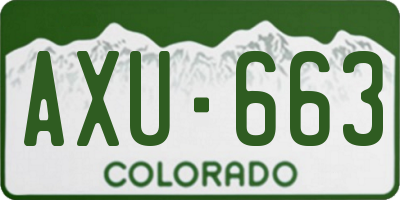 CO license plate AXU663
