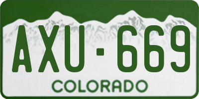 CO license plate AXU669