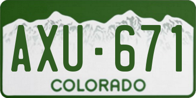 CO license plate AXU671