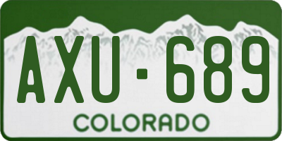 CO license plate AXU689