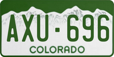 CO license plate AXU696