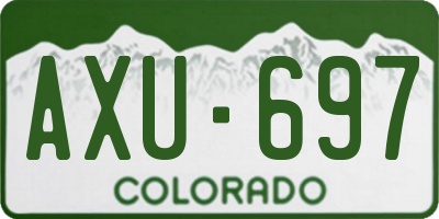 CO license plate AXU697