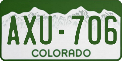 CO license plate AXU706