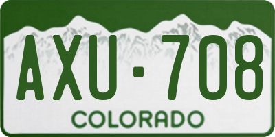 CO license plate AXU708