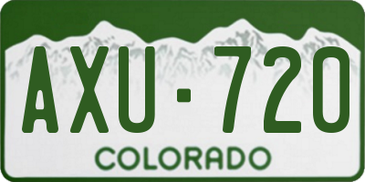 CO license plate AXU720