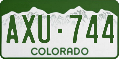 CO license plate AXU744