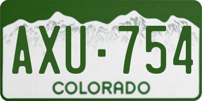 CO license plate AXU754