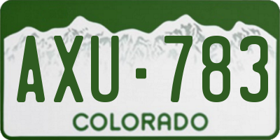 CO license plate AXU783