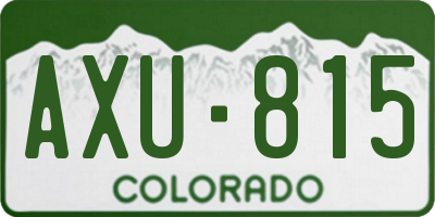 CO license plate AXU815
